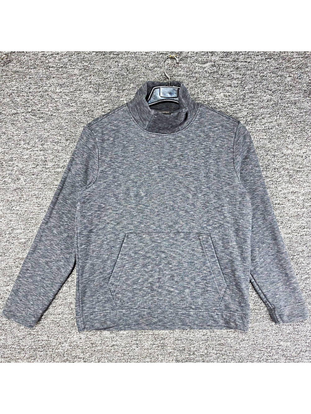 VtgBanana Republic Gray Heather Mock Neck Pullover Sweatshirt w/ Pockets Men's L